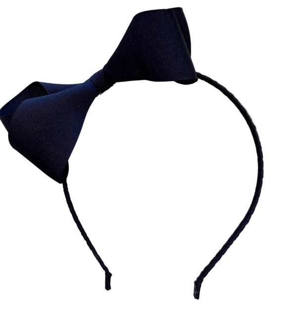 Boutique Bow Headband Deep Navy