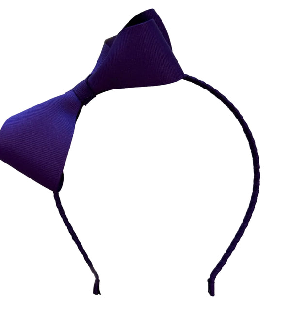 Boutique Bow Headband Deep Purple