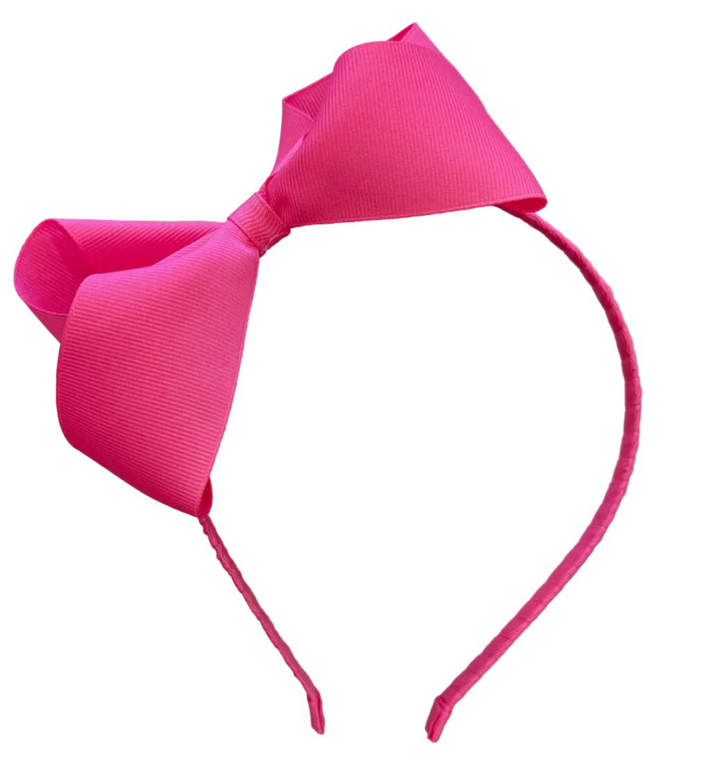 Boutique Bow Headband Hot Pink