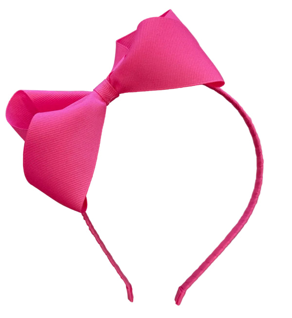 Boutique Bow Headband Hot Pink