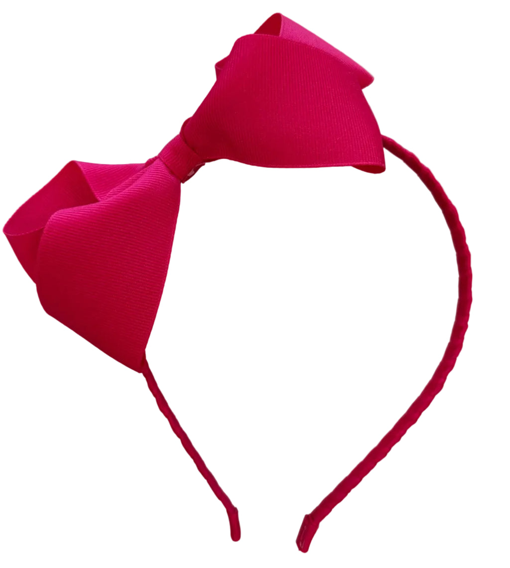 Boutique Bow Headband Shocking Pink