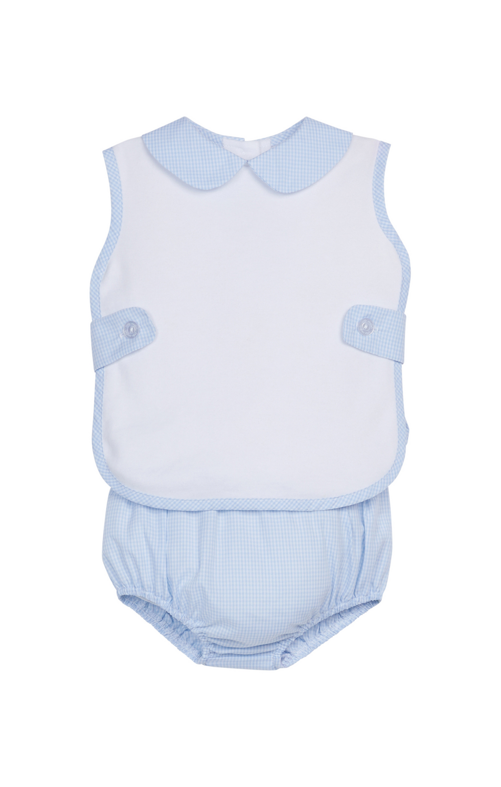 Little English Gift Button Tab Diaper Cover Set Blue