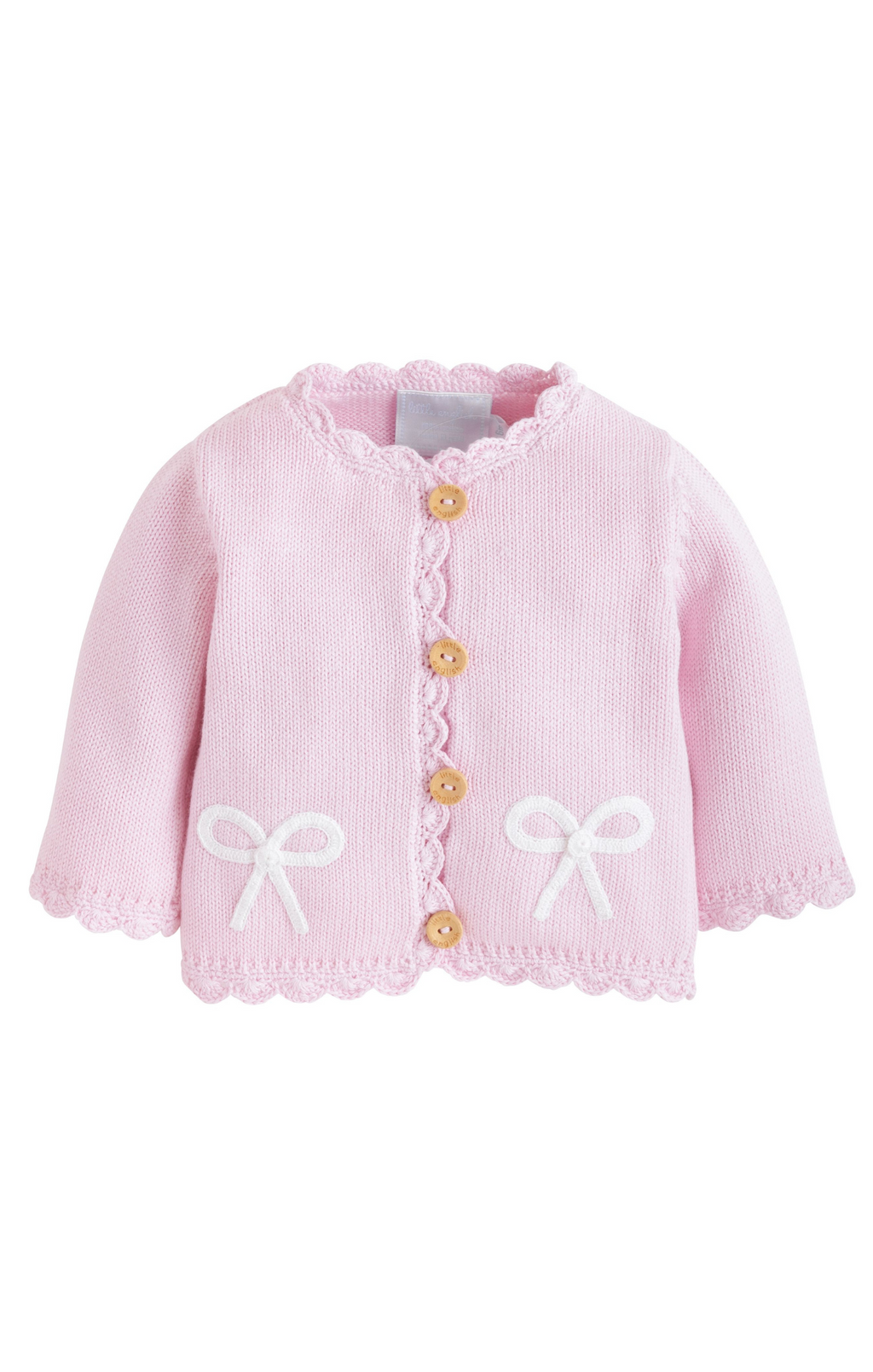 Little English Gift Crochet Cardigan Pink Bow