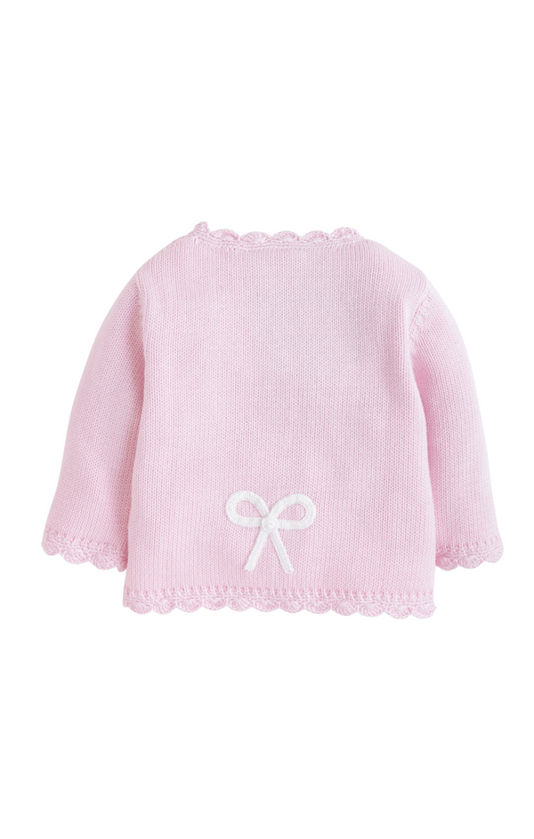 Little English Gift Crochet Cardigan Pink Bow