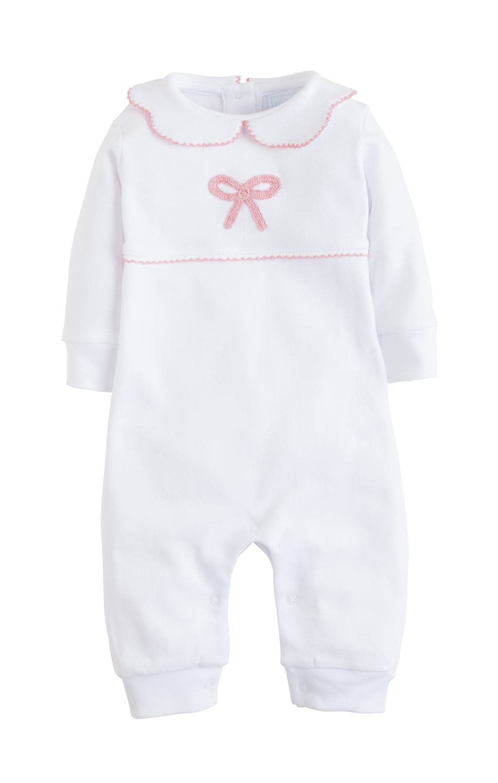 Little English Gift Crochet Playsuit Pink Bow