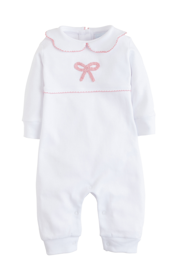 Little English Gift Crochet Playsuit Pink Bow